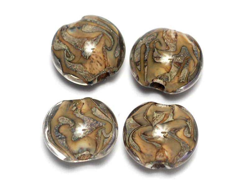 10303412 - Four Nature within Crystal Clear Lentil Beads