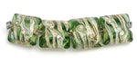 10303614 - Four Light Green w/Ivory Silver Pillow Beads