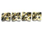 10305814 - Four Green w/Ivory Japanese Kimono Pillow Beads