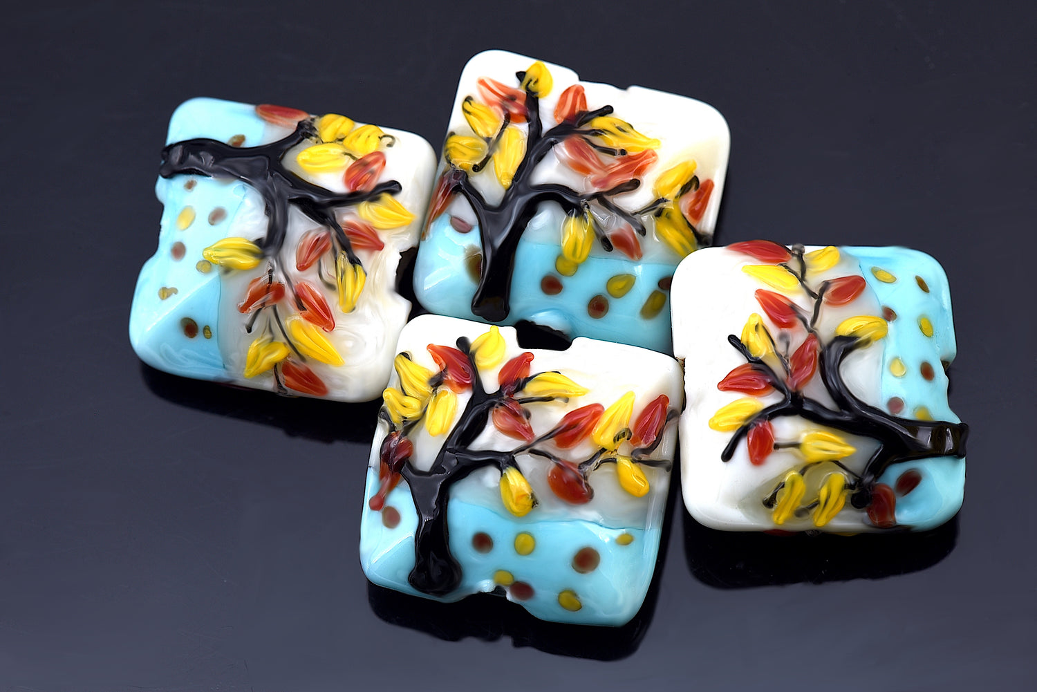 10306314 - Four Autumn Tree Pillow Beads
