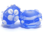 10402001 - Seven Lght Blue w/White Matte-Finished Rondelle Bead