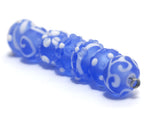 10402001 - Seven Lght Blue w/White Matte-Finished Rondelle Bead