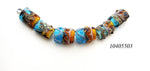 10405503 - Six Aqua w/Light Brown Mini Kalera Beads