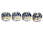 10405712 - Four Ink Blue w/White Lentil Beads