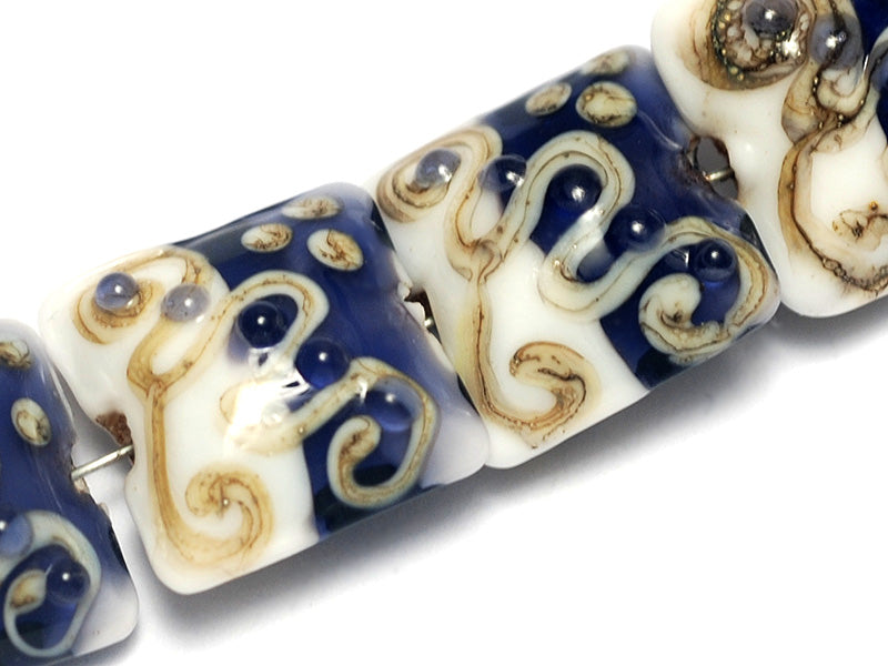 10405714 - Four Ink Blue w/White Pillow Beads