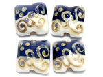 10405714 - Four Ink Blue w/White Pillow Beads