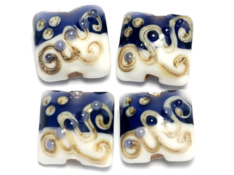 10405714 - Four Ink Blue w/White Pillow Beads