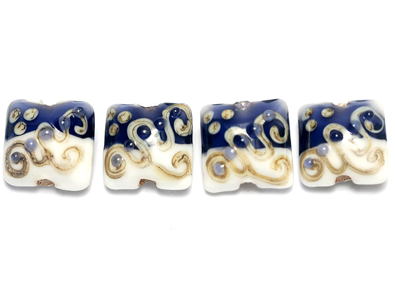 10405714 - Four Ink Blue w/White Pillow Beads