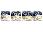 10405714 - Four Ink Blue w/White Pillow Beads
