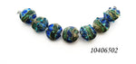 10406502 - Seven Deep Ocean Blue w/Silver Foil Lentil Beads