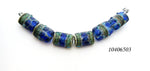 10406503 - Six Deep Ocean Blue w/Silver Foil Mini Kalera Beads