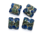 10406514 - Four Deep Blue Ocean Pillow Beads
