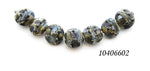 10406602 - Seven Gray Blue w/Silver Foil Lentil Beads