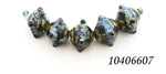 10406607 - Five Gray Blue w/Silver Foil Crystal Beads