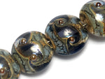 10406612 - Four Gray Blue w/Silver Foil Lentil Beads