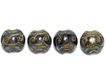10406612 - Four Gray Blue w/Silver Foil Lentil Beads
