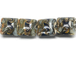 10406614 - Four Gray Blue w/Silver Foil Pillow Beads