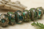 10406701 - Seven Ocean Blue w/Silver Foil Rondelle Beads