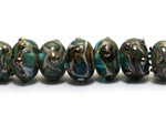 10406701 - Seven Ocean Blue w/Silver Foil Rondelle Beads