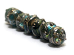 10406701 - Seven Ocean Blue w/Silver Foil Rondelle Beads