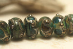 10406701 - Seven Ocean Blue w/Silver Foil Rondelle Beads