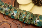 10406704 - Seven Ocean Blue w/Silver Foil Pillow Beads