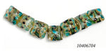 10406704 - Seven Ocean Blue w/Silver Foil Pillow Beads