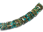 10406704 - Seven Ocean Blue w/Silver Foil Pillow Beads