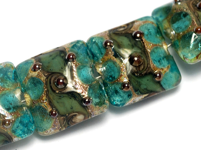 10406714 - Four Cool Teal Ocean Pillow Beads