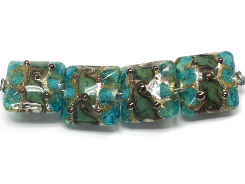 10406714 - Four Cool Teal Ocean Pillow Beads