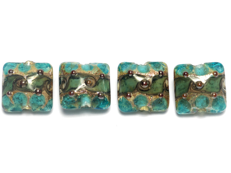 10406714 - Four Cool Teal Ocean Pillow Beads