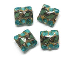 10406714 - Four Cool Teal Ocean Pillow Beads