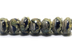 10407001 - Seven Transparent Ink Blue Free Style Rondelle Beads