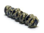 10407001 - Seven Transparent Ink Blue Free Style Rondelle Beads