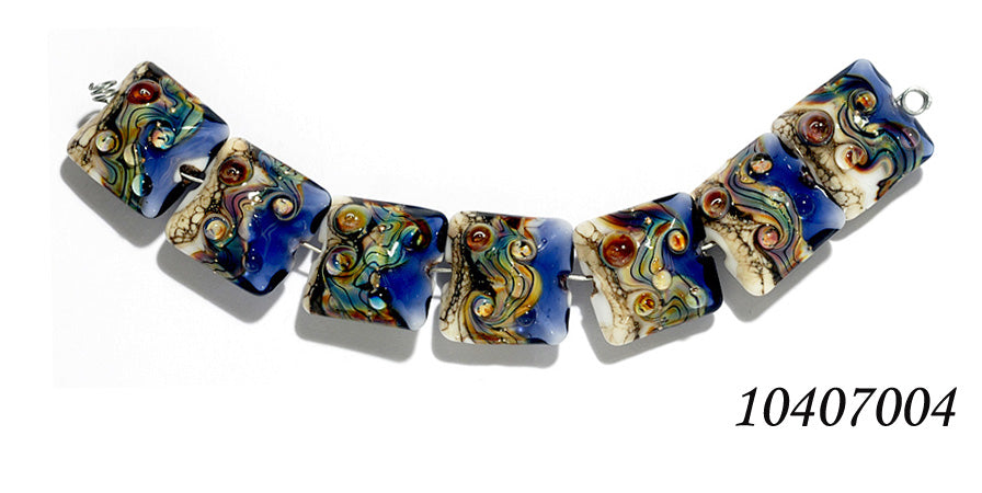 10407004 - Seven Transparent Ink Blue w/Free Style Pillow Beads