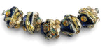 10407007 - Five Transparent Ink Blue w/Free Style Crystal Beads