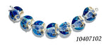 10407102 - Seven Transparent Blue Seashell Lentil Beads