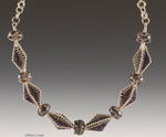 10407301 - Necklace using Black w/Ink Blue Silver Foil Beads