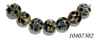 10407302 - Seven Black w/Ink Blue Silver Foil Lentil Beads