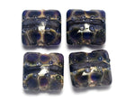 10407314 - Four Black w/Ink Blue Silver Foil Pillow Beads