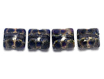 10407314 - Four Black w/Ink Blue Silver Foil Pillow Beads