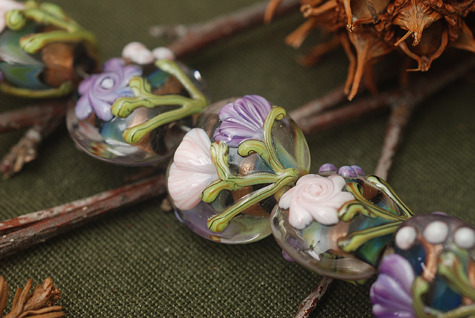 grace lampwork beads artisan handmade glass beads SRA