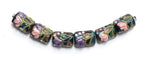 10407403 - Six Pink & Purple Flora Mini Kalera Beads