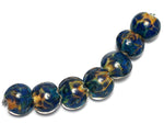 10407502 - Seven Blue & Orange Lentil Beads