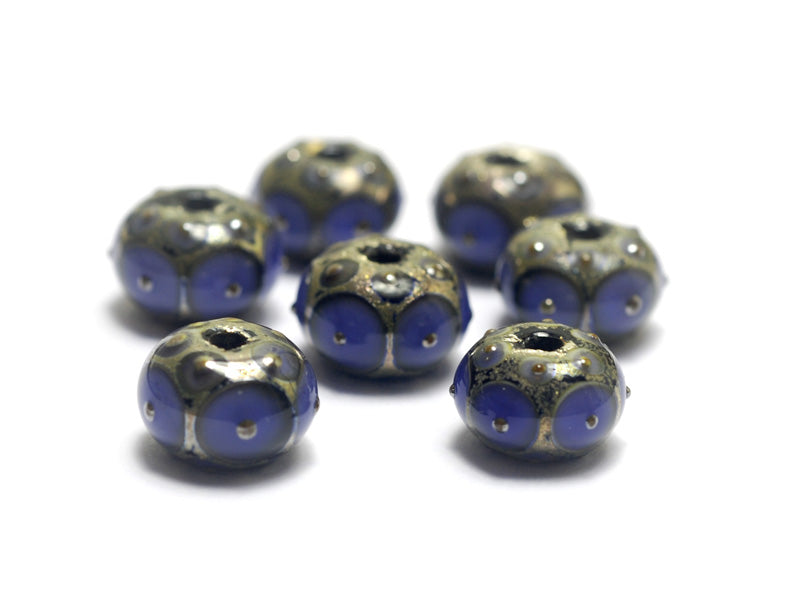 10407801 - Seven Lavender w/Metal Dots Rondelle Beads