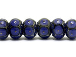 10407821 - Six Lavender w/Metal Dots Rondelle Beads