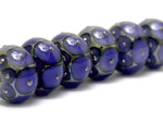 10407821 - Six Lavender w/Metal Dots Rondelle Beads