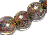 10408102 - Seven Blue-green & Purple Lentil Beads