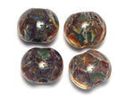 10408112 - Four Blue-green & Purple Lentil Beads