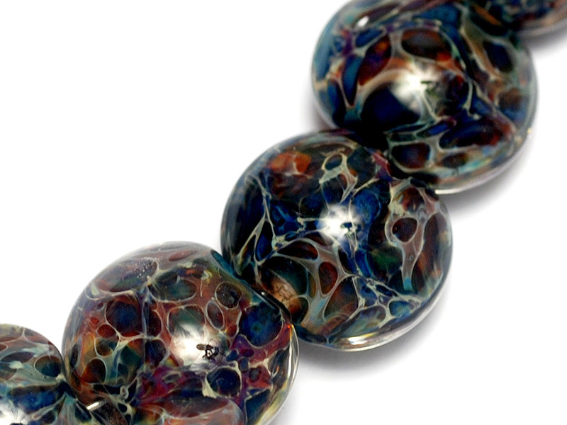10408212 - Four Blues Free Style Boro Lentil Beads